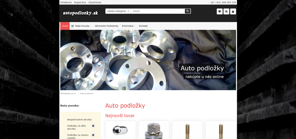 Autopodložky, matice, skrutky